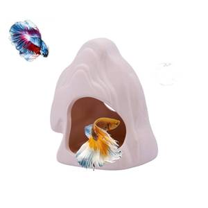lot 6445 image: Saim Aquarium Ceramic Cave Decorations, Betta Fish Tank Accessories Hideaway Decor for Goldfish Shrimp Breed Swim Play and Hide Fit for 10 Gal Betta Fishtank