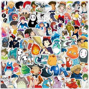 lot 6449 image: 100PCS Anime Miyazaki Hayao Stickers for Laptop, Cartoon Vinyl Studio Ghibli Movie Stickers for Water Bottle, Phone Hard Hat Skateboard Scrapbooking Gifts for Kids Adults