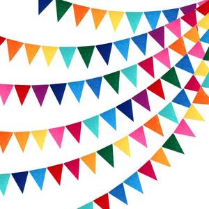 lot 6456 image: Outus 6 Sets Rainbow Pennant Banner Flags Garland Multicolor Bunting String Triangle Flags Bulk DIY Bunting Garland for Carnival Birthday Party Festival Decorations(Rainbow Colors)