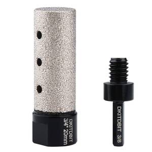lot 6461 image: Diamond Coated Finger Bit, 34 Tile Milling Bit to Enlarge Grind Polish Shape Holes on Porcelain Ceramic Marble Granite Tile Countertop, with 58-11 Thread to 38 Hex Shank Adapter, Diameter 20mm