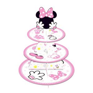 lot 6480 image: Large 3-Tier Minnie Cupcake Stand 12Inch Cardboard Cupcake Tray for Wedding Birthday Baby Shower Minnie Birthday Party Supplies