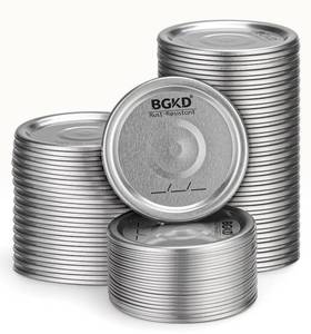 lot 6491 image: BGKD 24Pcs Rust-Proof Canning Lids Regular Mouth, Regular Mouth Mason Jar Lids for Ball or Kerr, Small Mouth Mason Jars Lids (Only Lids, No Rings)