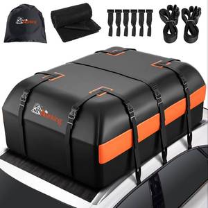 lot 7529 image: Car Rooftop Cargo Carrier Bag, 16 Cubic Feet Waterproof Car Topper Luggage Storage Bag with Large Capacity & Maximum Protection to Minivan SUV Vehicles wwo Roof Rack, Non-Slip Mat, Door Hooks, Lock