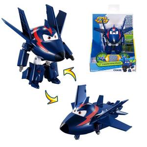 lot 7531 image: Super Wings Transformable Toys, 5 in Agent Chase Airplane Transforming Figures Toys, 2 in 1 Mode Rescue Bots Action Figure Toys for 3-5 Year Old Boys Girls, Plane Toys for Toddlers Kids Age 3 4 5 6 7