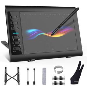 lot 7541 image: XOPPOX Graphics Drawing Tablet, 10�6 Inch Large Active Area with Battery-Free Stylus, 8192 Levels of Pen Pressure and 12 Hot Keys, Compatible with PCMacAndroid for Painting, Design & Online Teaching