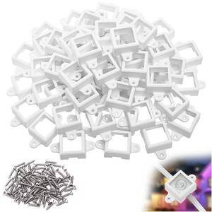 lot 7543 image: Shupakul 80 Pcs H705 LED Light Mounting Bracket Clip,Waterproof H705 LED Lights Mount Set with 160 Screws,Screw Mounting White Square Light Brackets for Outdoor Installation