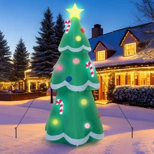 lot 7556 image: Lynxor 7 FT Christmas Tree Inflatable with LED Lights, Quick Setup, Sturdy Outdoor Holiday Decoration, Includes Sandbags, Stakes, Ropes, Perfect for Yard, Lawn, Garden