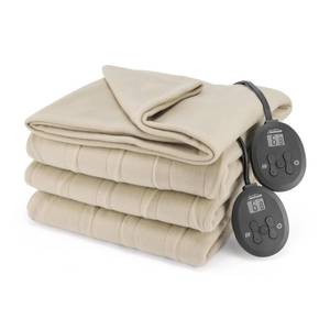lot 7561 image: Sunbeam Royal Ultra Fleece Heated Electric Blanket Queen Size, 90 x 84, 12 Heat Settings, 12-Hour Selectable Auto Shut-Off, Fast Heating, Machine Washable, Warm and Cozy, Pebble