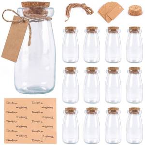 lot 7566 image: OurWarm 3.4oz Small Glass Jars with Lids, 12PCS Mini Glass Jars with Cork Twine Tags & Stickers, Versatile Potion Bottle Honey Spice Vials Candy Jars for DIY Crafts Birthday Wedding Gifts Party Favors