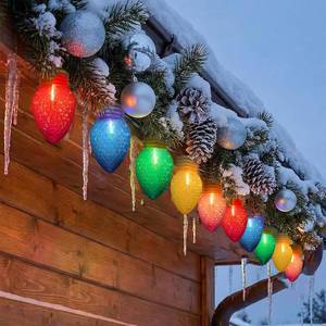 lot 7573 image: Pallerina Jumbo Christmas Lights String,16FT C7 Giant Christmas Lights Decorations Connectable Hanging Lights with 10 Multicolor Strawberry Big Bulb for Roof Yard Garden Outside Decor