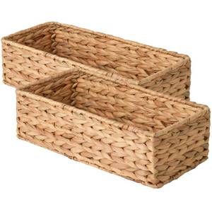 lot 7580 image: StorageWorks Toilet Tank Basket for Bathroom, Water Hyacinth Storage Baskets for Toilet Tank Top, 2-Pack