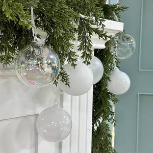 lot 7581 image: Soaoo 6 Pcs White Christmas Hand Blown Glass Ball Ornaments 3.15 Inch Glass Balls Tree Ornaments Pendants Ball Baubles Decorations for Xmas Tree Hanging Indoor Party Garden Decor