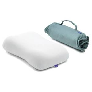 lot 7585 image: Cushion Lab Travel Deep Sleep Pillow �� Compact Memory Foam Neck Pillow for Sleeping, Portable Pillow for Hotels, Camping, Side & Back Sleepers, On-The-Go �� Wellness Green