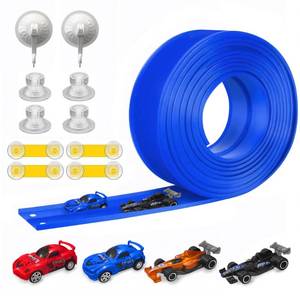 lot 7596 image: Flexible Race Track for Kids Starter Set - 20FT Flex Race Car Ramp Track with Strong Suction Cups, Rolls Up Portable DIY Racetrack Compatible with Hot Wheels & Diecast 164th Cars