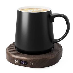lot 7601 image: Coffee Mug Warmer & Mug Set for desk, Smart Auto Shut Off Electric Cup Warmer for Office & Home, 4-Temperature Setting Coffee Heating Mug Candle Heater Tea Beverage Warmer Plate for Men Women Birthday