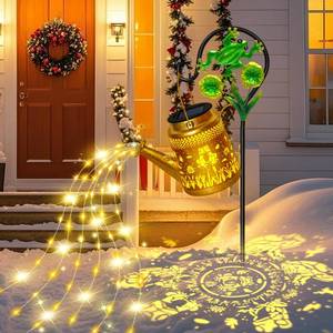 lot 7613 image: Christma Gifts Solar Lanterns Outdoor Garden Decor, Mothers Day Gifts for Women Mom Grandma Birthday, Large Frog Hanging Watering Can with Shepherd Hook, Waterproof Garden Lights for Outdoor Yard
