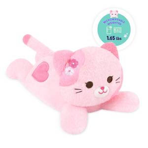 lot 8010 image: Onsoyours Original Heatable & Weighted Sakura Cat Stuffed Animals, 15 Microwavable Kitten Plushie for Warmth & Comfort - Cute Plush Toys for Kids and Adults