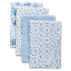 lot 8019 image: Delta Children 100% Cotton Muslin Baby Receiving Blankets for Girls and Boys �� 47x47 Inches (Pack of 4), Blue Botanicals