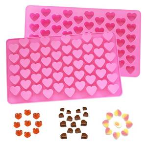 lot 8021 image: 2 Pcs Heart Silicone Molds,Gummy Molds,Nonstick Food Grade Silicone,for Baking Chocolate Jelly Cake Candy