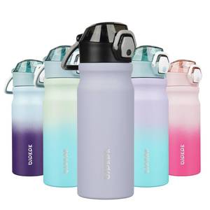 lot 8022 image: BJPKPK Water Bottle with Straw 18oz Insulated Water Bottles Reusable Stainless Steel Metal Thermal Flask with Leak Proof Lockable Lid and Carry Handle,Iceberg