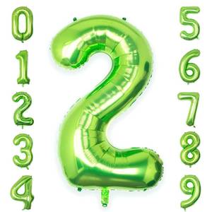 lot 8024 image: SULALABOO 40Inch Green Number 2 Balloon Large Helium Number Balloons 0-9 Lime Giant Digital 2nd Foil Mylar Big Party Balloon for Birthday Party Anniversary Graduation Decorations