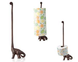 lot 8036 image: Comfify Paper Towel Holder or Free Standing Toilet Paper Holder - Cast Iron Dinosaur Paper Holder - Bathroom Holder or Stand Up Paper Towel Holder - Rustic Brown wVintage Finish