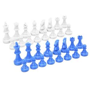 lot 8407 image: Standard Chess Pieces Blue White Height 49mm Standard Chess Pieces For Intellectual Development