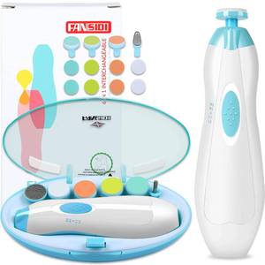 lot 8415 image: Baby Nail Clippers, FANSIDI Safe Baby Nail Trimmer Baby Nail File Electric with 10 Filing Pads 8 Sandpapers for Newborn Infant Toddler or Adult Toes Fingernails Care - AA Battery Operated (WhiteBlue)
