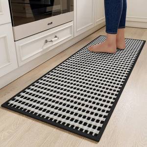lot 8418 image: YDKGL Kitchen Runner Rugs Non Slip Washable, Super Absorbent Soft Chenille Braided Kitchen Mats for Floor Rubber Backing Sink Mat Standing Hallway Floor Mat, Easy Clean, Black 17x59
