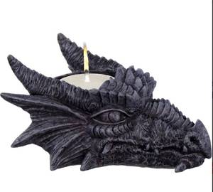lot 8424 image: T-Light Holder Grey Dragon Head (Broken)