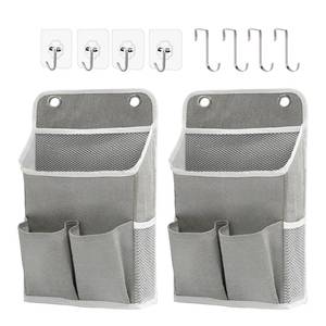 lot 8429 image: Someteth Hanging Basket for Organizing, Wall Organizer with Pockets and Over The Door Organizer��Can for Home, Closet, Office and Camper (2 Grey)