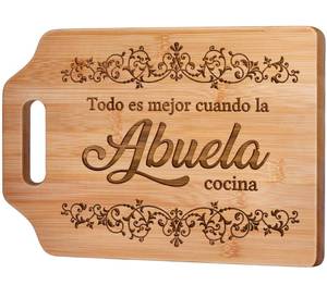 lot 8431 image: AceThrills Abuela Gifts, Abuelas Christmas Gifts, Regalos para Abuela, Regalos de Cumplea�Os Navidad para Abuelas Mujer �� Tabla de Cortar de Bamb� Grabada 12.3L x 8.7W x 0.4Th