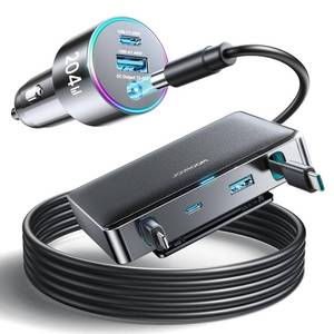 lot 8438 image: JOYROOM 6 Ports & 204W Lyft Driver Accessories for Car, 60.8In Car USB Charger Multi Port, Uber Accessories for Car, Road Trip Essentials for All Phones  iPhone  Samsung  Uber Taxi Lyft