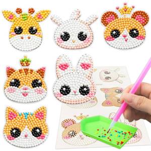 lot 8456 image: SINHOWANG Diamond Art Kits for Kids 4-8 Years Old, Arts and Crafts for Kids Ages 8-12 Girls Boys Art Supplies, 6pcs Animal Mosaics Gem Stickers Kit Great Gift for Birthday Party and Christmas