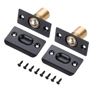 lot 8470 image: Ravinte 2 Pack Adjustable Door Ball Catch, Black Closet Door Latch, Solid Brass Body & Stainless Steel Strike Plate