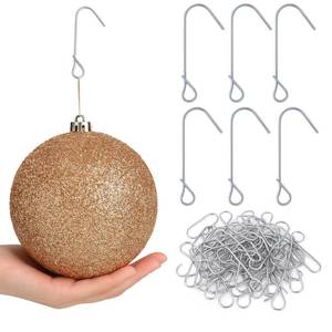 lot 8478 image: Therwen 50 Pcs Heavy Duty Christmas Ornaments J Hooks Christmas Ornament Hangers Xmas Tree Hanger Metal Hooks for Hanging Larger Heavier Decorations