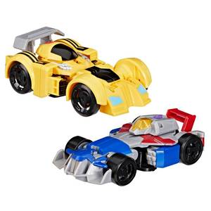 lot 8484 image: Transformers Bumblebee and Starscream Bot Racers, Easy to Change from Robot Toys to Car Toys, Action Figures for Boys and Girls 3 (Amazon Exclusive)