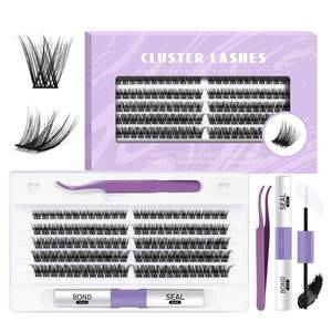 lot 8492 image: Lash Clusters Kit 120 PCS Eyelash Extension Kit 10-16 Mixed DIY Lash Extension Kit C D Curl Eyelash Clusters Kit with Super Hold Lash Bond and Seal Individual Lashes Kit for Beginners (Kit,DV02)