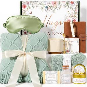 lot 9021 image: GIFTINBOX Gift Baskets for Women, Valentines Day Birthday Gifts for Women, Get Well Soon Gift After Surgery, Spa Care Package, Self Care, Sympathy Gift Baskets Thinking of You for Mom, Sister, Wife