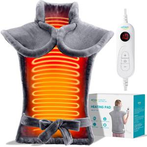 lot 9022 image: ALLJOY Heating Pad for Back Pain Relief, 24x33 Weighted Heating Pad for Neck and Shoulder, Christmas Gifts for Women Men, Neck Heating Pad Fast-Heating with 6 Settings, Auto Shut-Off