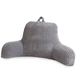 lot 13587 image: A Nice Night Reading Pillow Bed Wedge Large Adult Children Backrest with Arms Back Support for Sitting Up in BedCouch for Lounging Bedrest,Waffle Stereoscopic Design,Grey