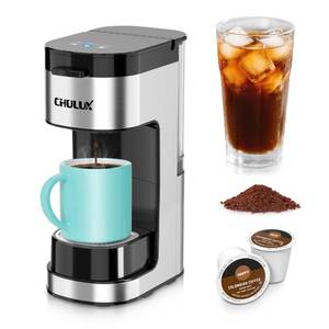 lot 13591 image: CHULUX Upgrade Single Serve Coffee Maker Machine for K Cup and Grounds with 2 Mins Brew One Cup, 3 Brew Choices, Removable 14oz Reservoir & Drip Tray