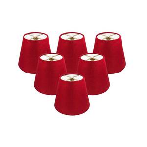 lot 13595 image: Royal Designs, Inc. CS-1103-5RED-6 Textured Linen Empire Chandelier Shade, 3 x 5 x 4.5, Red, 6-Pack