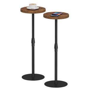 lot 13645 image: TUTOTAK Tall Round Side Table, Small End Table��Set of 2��Drink Table, Pedestal Side Table, livingroom, Brown TB01BB0962