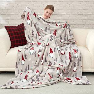lot 13660 image: Cozy Bliss Gnome Throw Blanket Christmas Blanket Warm MilkyPlush�� Throw Blanket, Ultra Soft Cozy Blanket for Couch,Sofa and Bed(Xmas Gnome,50x60)