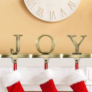 lot 13669 image: MCEAST Pack of 3 Christmas Stocking Holders Metal Mantel Stocking Clips Fireplace Stocking Hangers for Christams Decoration, Bronze