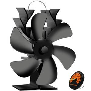 lot 13670 image: TNELTUEB Wood Stove Fan Heat Powered,Fireplace Fan with Magnetic Thermometer, Heat Activated Fan for Wood Burning Stove,Quiet Operation Circulating Warm Air,Non-Electric Fan for Wood Log Burner Stove