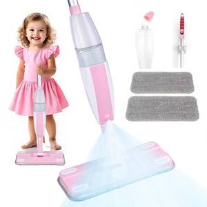 lot 13678 image: Lullulii Kids Spray Mop,Fun & Functional Toddler Cleaning Set,Real Working Mop for Floors,Pretend Play �� Includes Spray Bottle, 2 Washable Microfiber Pads, Montessori Kids Cleaning Toy Set -Pink
