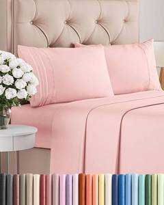 lot 14030 image: Queen Size 4 Piece Sheet Set - Comfy Breathable & Cooling Bed Sheets Set - Hotel Luxury Bedding for Women, Men, Kids, Teens, Boys & Girls - Deep Pockets, Soft and Wrinkle Free - Oeko-Tex - Baby Pink