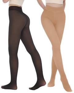 lot 14032 image: iceROSE 2 Pairs Fleece Lined Thermal Tights for Women �� Sheer Black Pantyhose Warm Winter Thick Fake Translucent Leggings